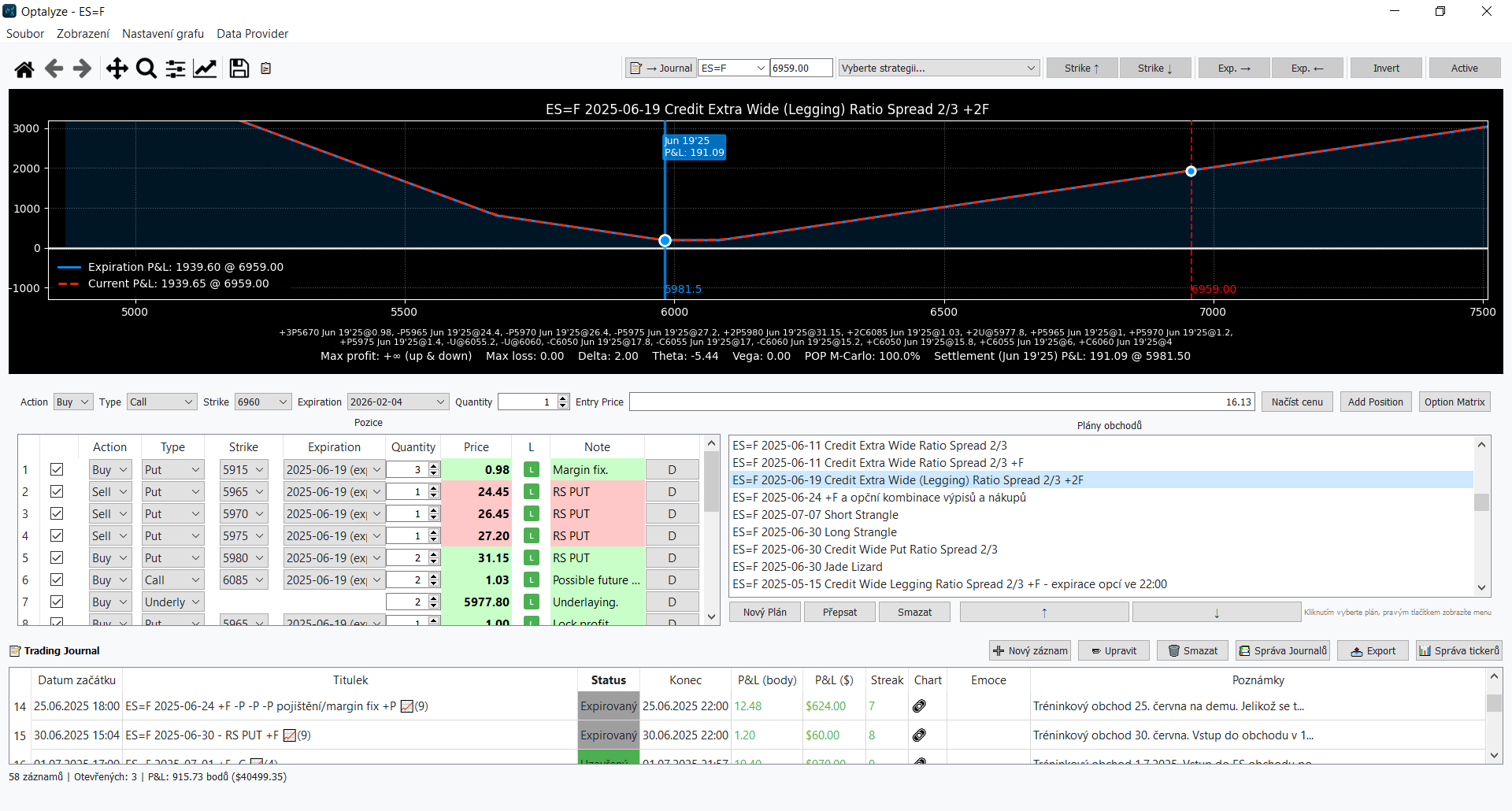 Hlavní stránka aplikace na Windows